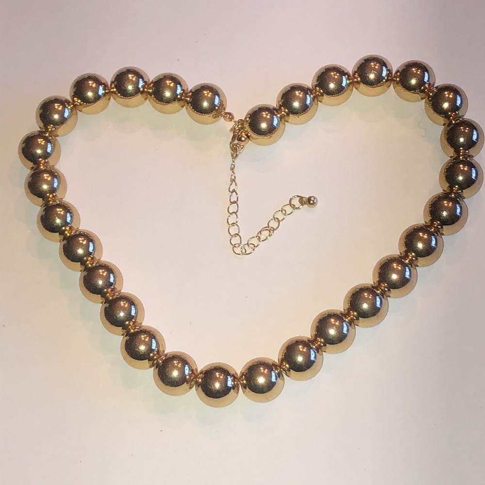 Elegant Gold Tone Chunky Retro Boho Beaded Necklace